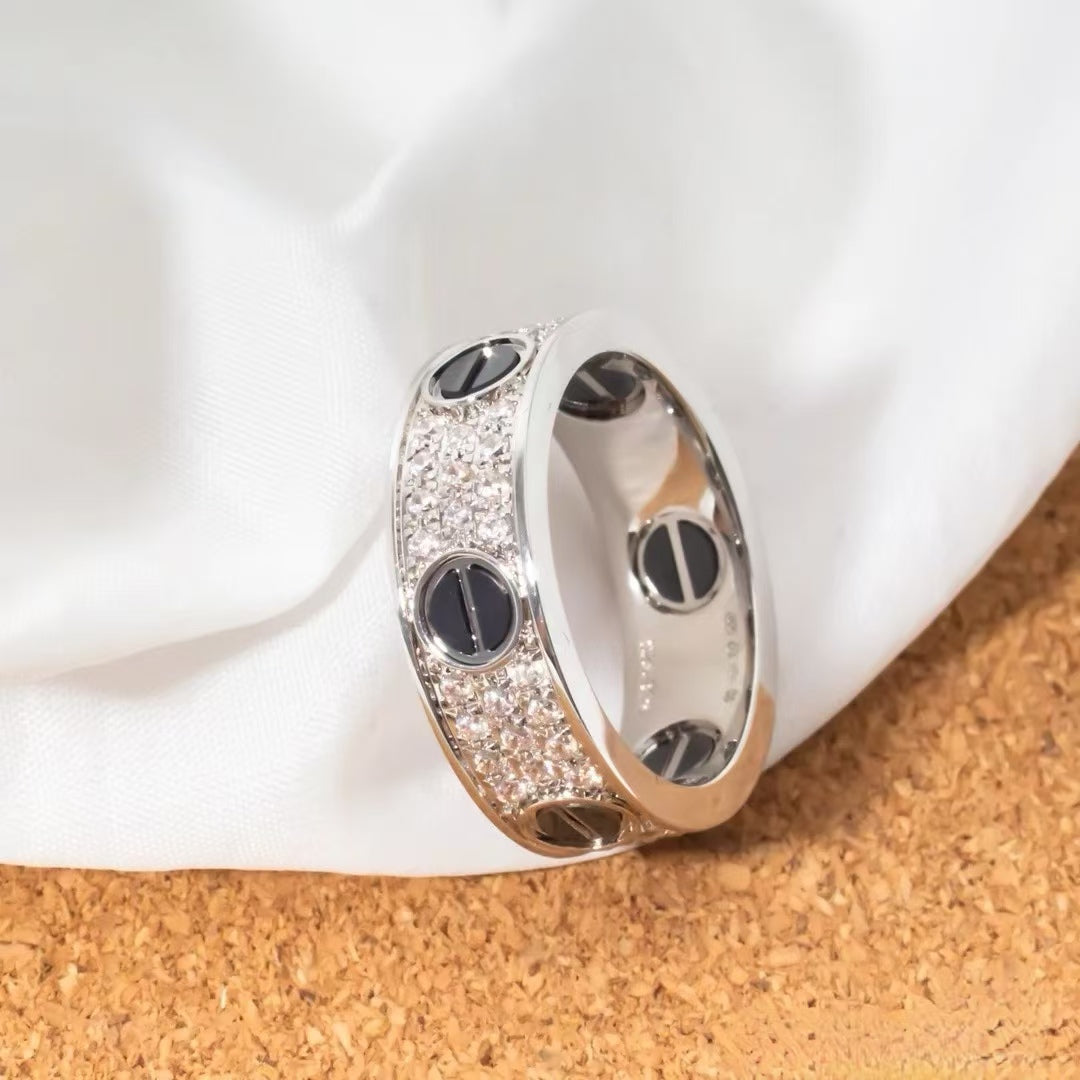 [Violet JW]LOVE RING 5.5MM DIAMONDS PAVED CERAMIC