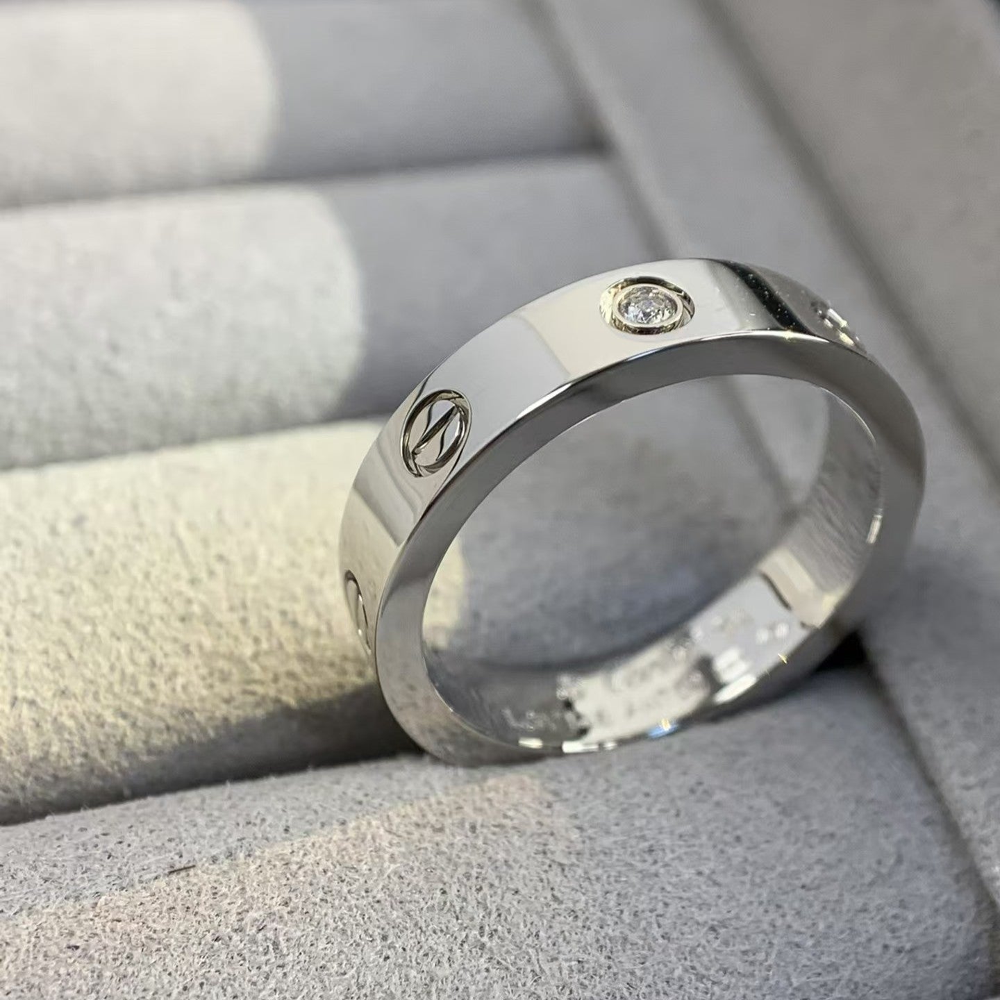[Violet JW]LOVE RING 4MM 1 DIAMOND SILVER
