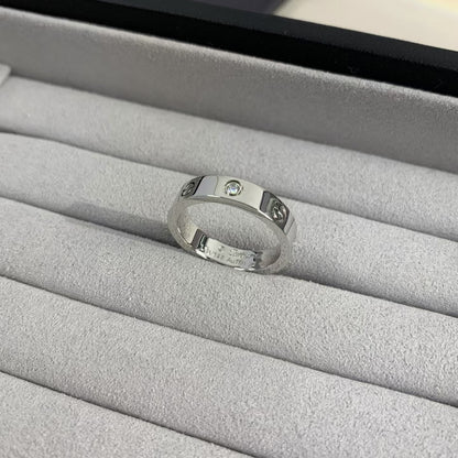 [Violet JW]LOVE RING 4MM 1 DIAMOND SILVER