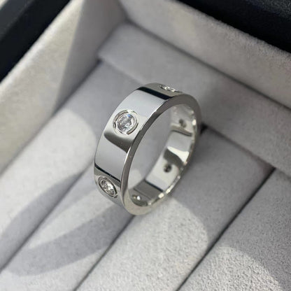 [Violet JW]LOVE RING 5.5MM 6 DIAMONDS SILVER