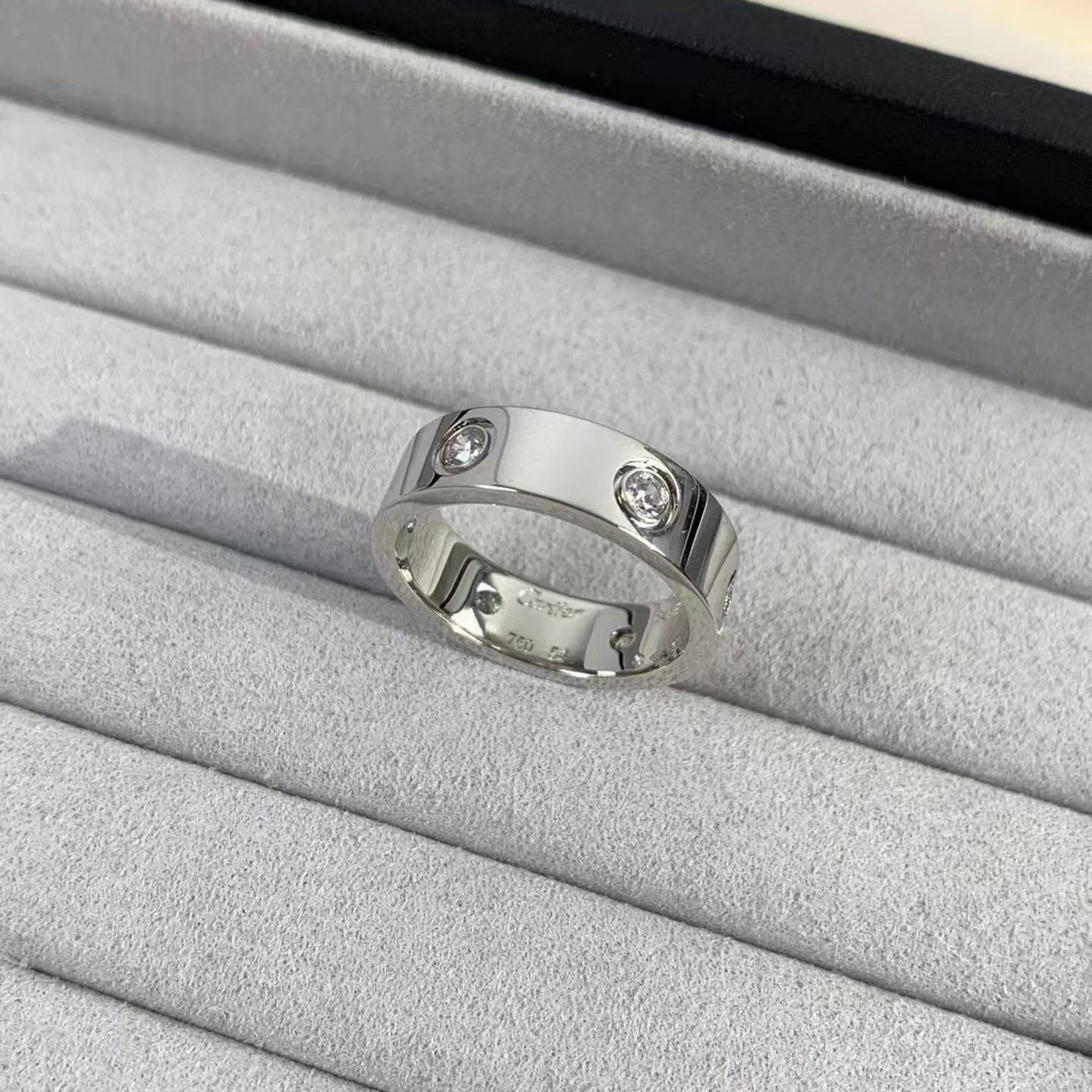 [Violet JW]LOVE RING 5.5MM 6 DIAMONDS SILVER