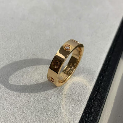 [Violet JW]LOVE RING 4MM 1 DIAMOND PINK GOLD