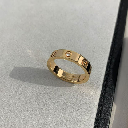 [Violet JW]LOVE RING 4MM 1 DIAMOND PINK GOLD