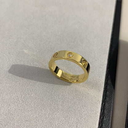 [Violet JW]LOVE RING 4MM 1 DIAMOND GOLD
