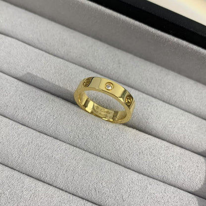 [Violet JW]LOVE RING 4MM 1 DIAMOND GOLD