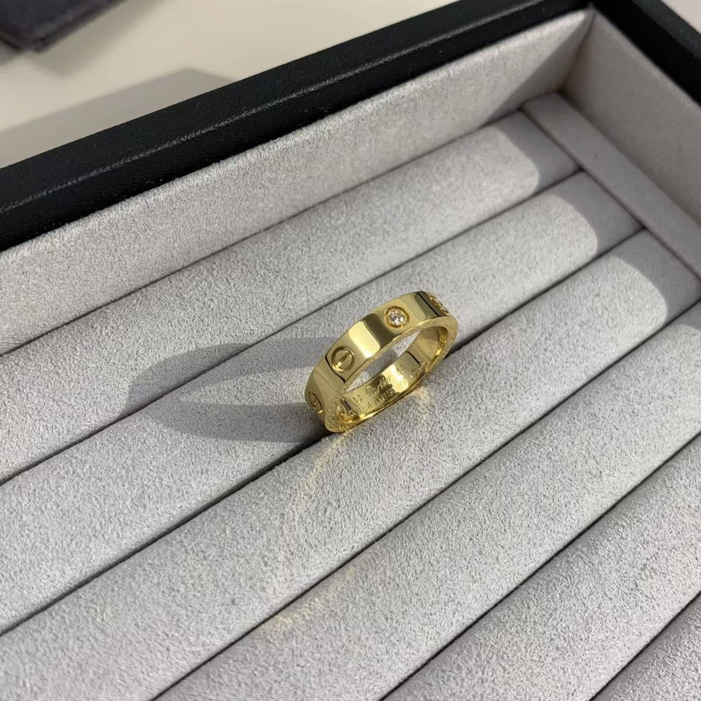 [Violet JW]LOVE RING 4MM 1 DIAMOND GOLD