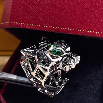 [Violet JW]HOLLOW LEOPARD HEAD RING