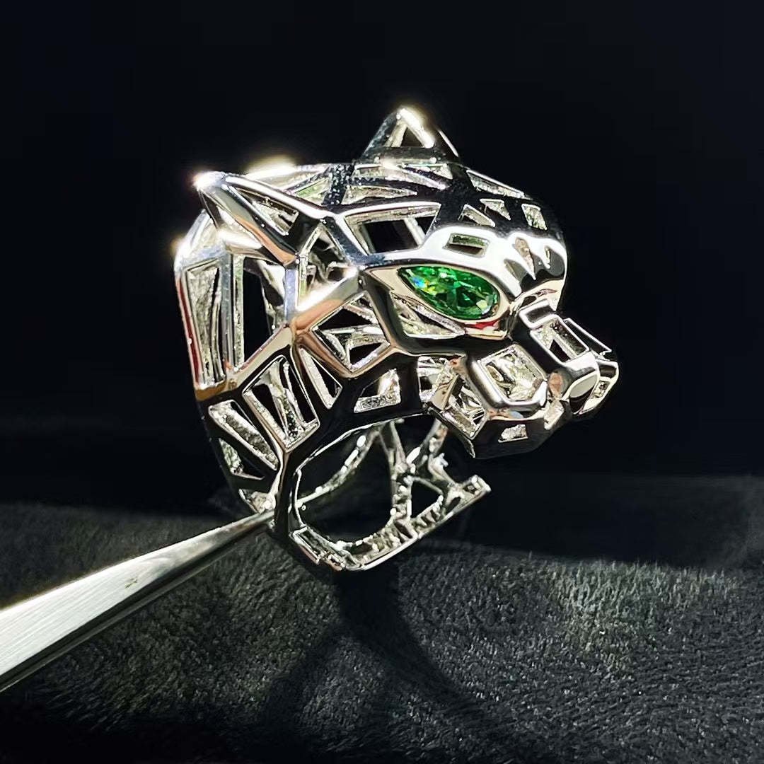 [Violet JW]HOLLOW LEOPARD HEAD RING