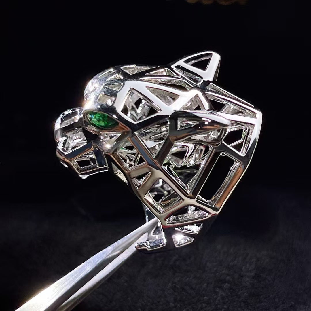 [Violet JW]HOLLOW LEOPARD HEAD RING