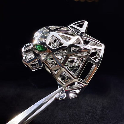 [Violet JW]HOLLOW LEOPARD HEAD RING