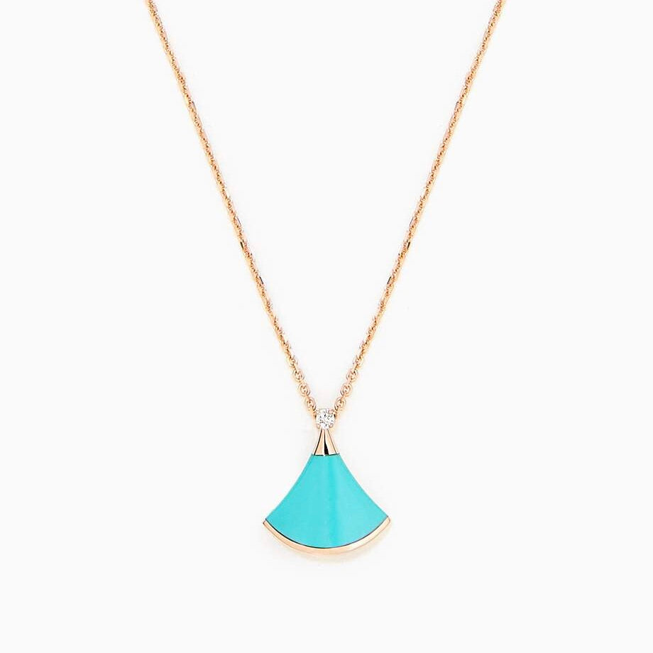 [Violet JW]DREAM NECKLACE TURQUOISE PINK GOLD