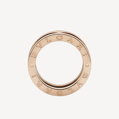 [[Violet JW]ZERO 1 TWO-BAND LOOPS AND BLACK CERAMIC PINK GOLD RING