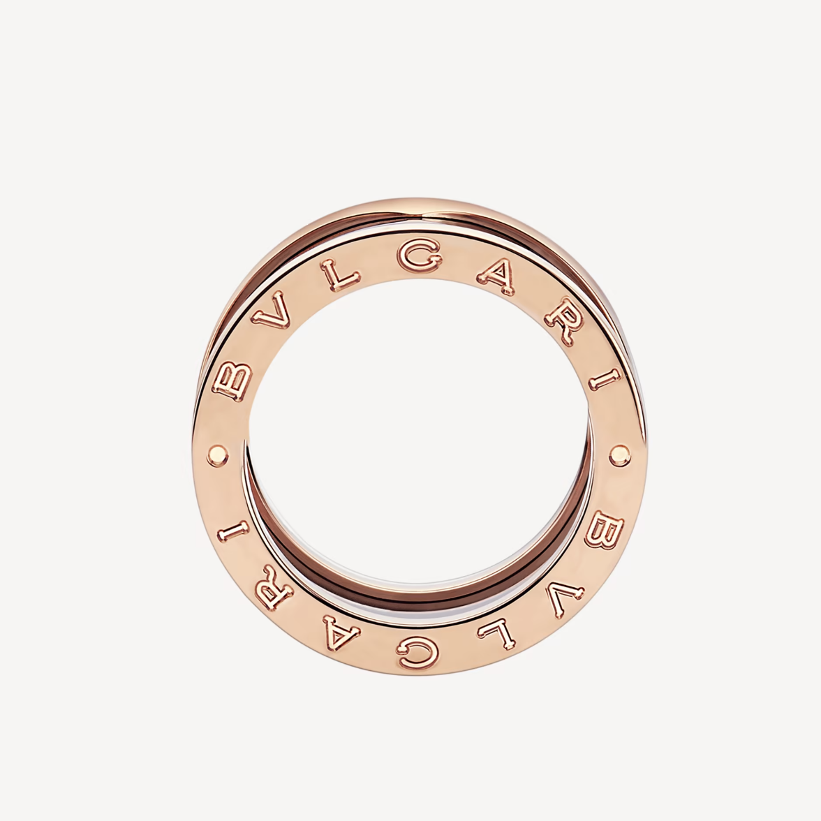 [Violet JW]ZERO 1 FOUR-BAND LOOPS AND BLACK CERAMIC SPIRAL PINK GOLD RING