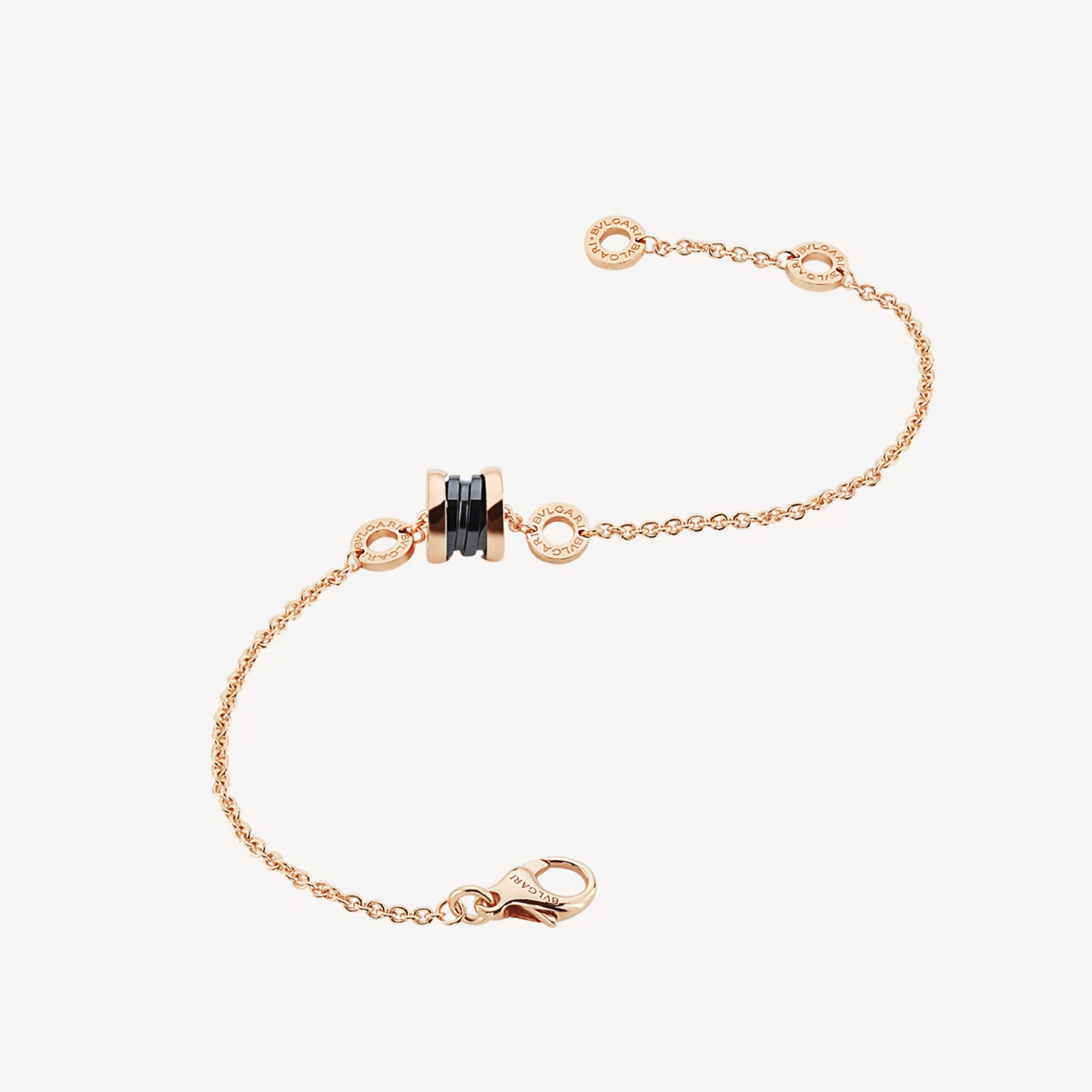 [Violet JW]ZERO 1 SOFT PINK GOLD AND BLACK CERAMIC BRACELET