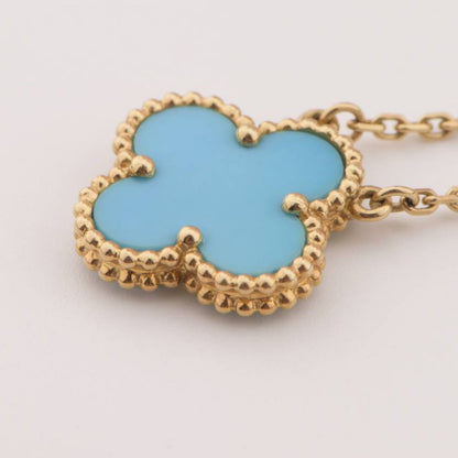 [Violet JW]CLOVER 15MM VINTAGE TURQUOISE NECKLACE