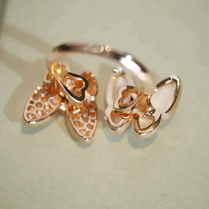 [Violet JW]TWIN BUTTERFLY DIAMOND MOP RING