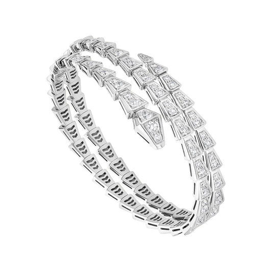 [Violet JW]SERPENTI BRACELET SILVER DIAMOND DOUBLE ROW