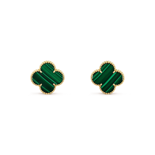 [Violet JW]CLOVER MINI 9.5MM MALACHITE  EARRINGS