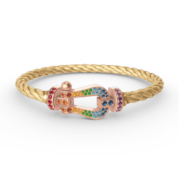 [Violet JW]FORCE LARGE HORSESHOE  COLORED DIAMOND BRACELET ROSE GOLD