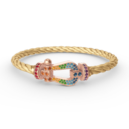 [Violet JW]FORCE LARGE HORSESHOE  COLORED DIAMOND BRACELET ROSE GOLD