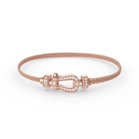 [Violet JW]FORCE SMALL HORSESHOE  DIAMOND CHAIN ROPE BRACELET
