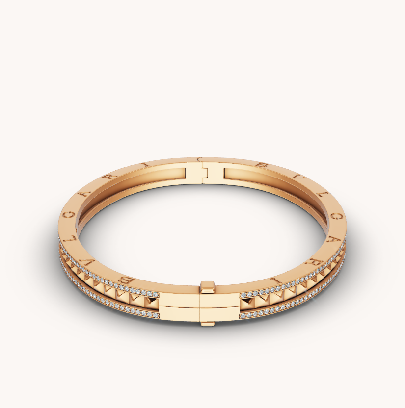 [Violet JW]ZERO 1 SPIRAL AND PAVED DIAMOND GOLD BRACELET