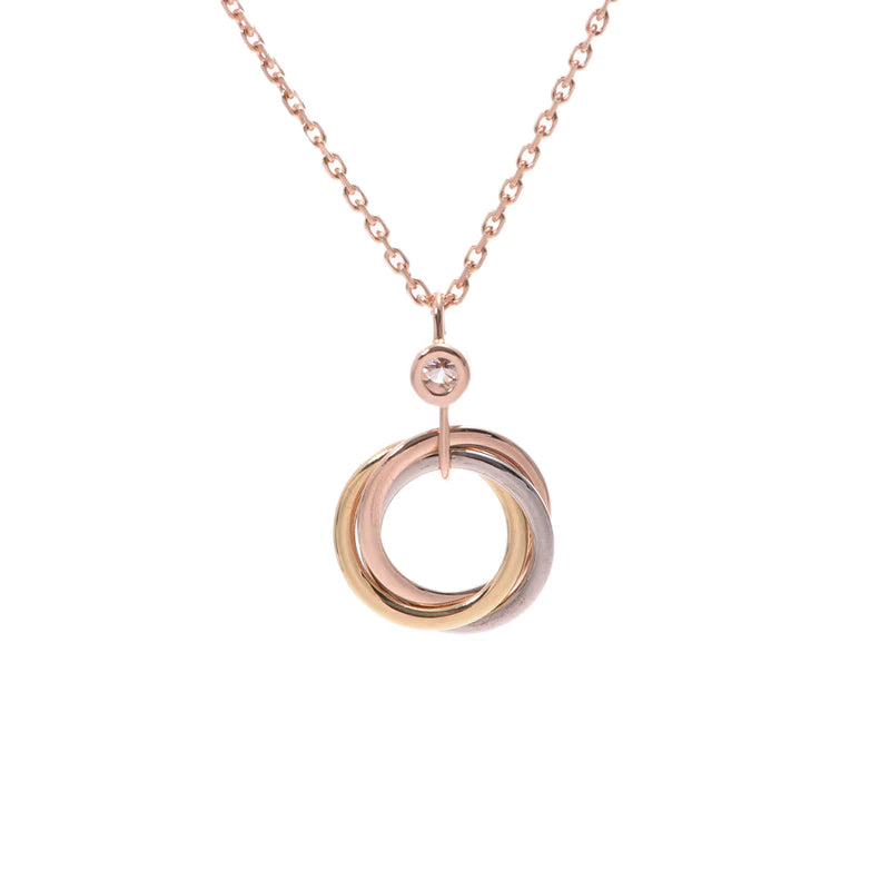 [Violet JW]TRINITY SILVER GOLD PINK GOLD NECKLACE