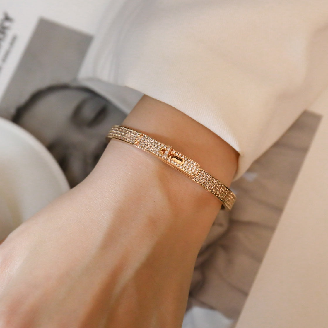 [Violet JW]KELLY BRACELET DIAMOND PAVED