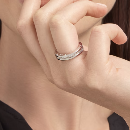 [Violet JW]ZERO 1 ONE-BAND PAVED DIAMONDS ON THE SPIRAL RING