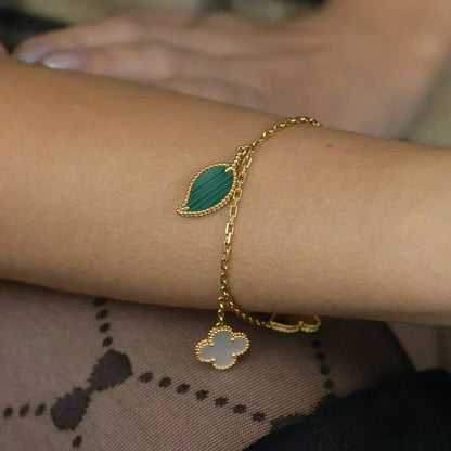 [Violet JW]LUCKY SPRING 5 MOTIF GOLD BRACELET