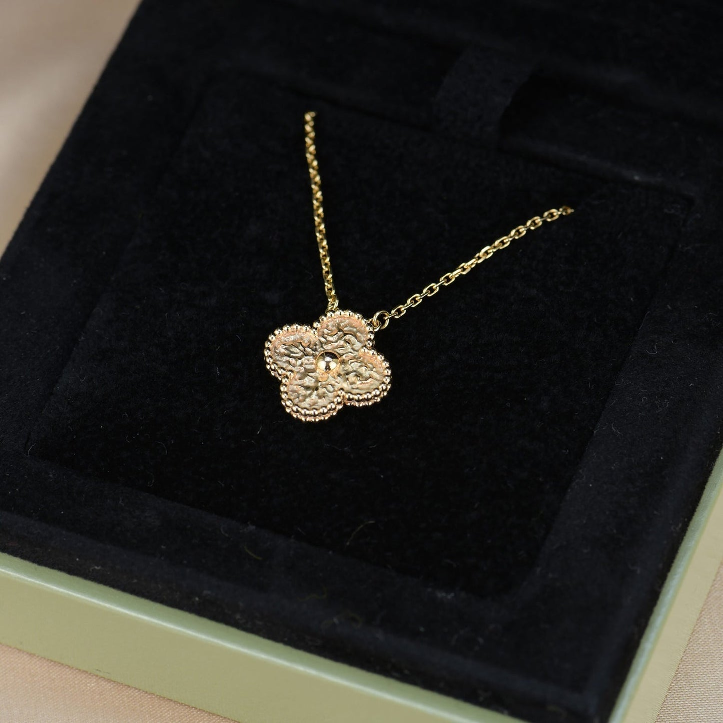 [Violet JW]CLOVER 15MM  BRONZING NECKLACE