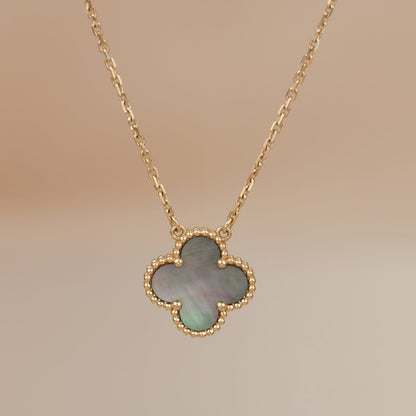 [Violet JW]CLOVER 15MM  GRAY MOTHER OF PEARL NECKLACE