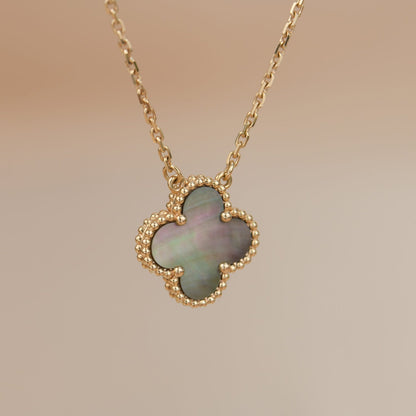 [Violet JW]CLOVER 15MM  GRAY MOTHER OF PEARL NECKLACE