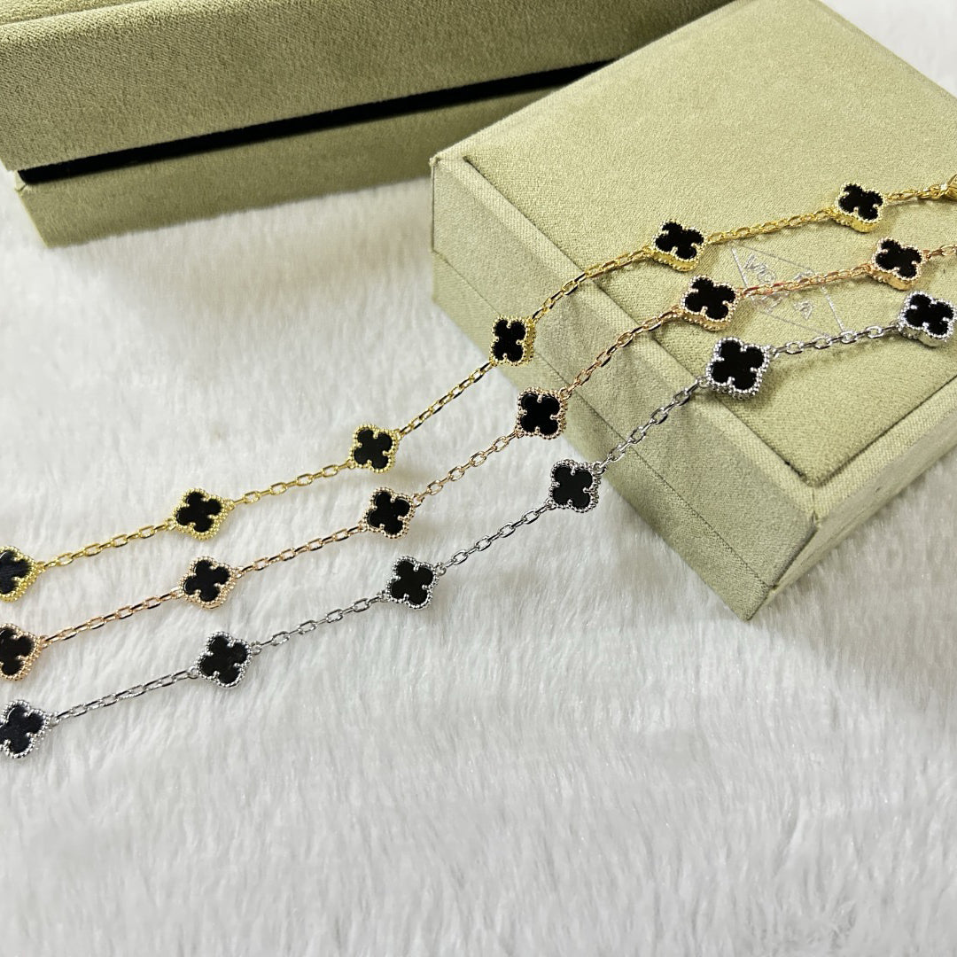 [Violet JW]CLOVER 6 MOTIF  ONYXS BRACELET