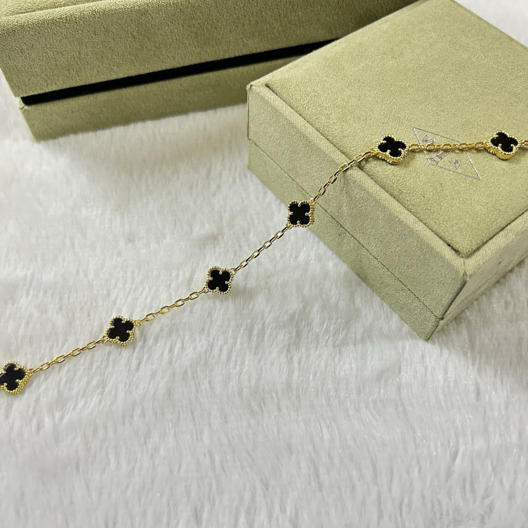 [Violet JW]CLOVER 6 MOTIF  ONYXS BRACELET
