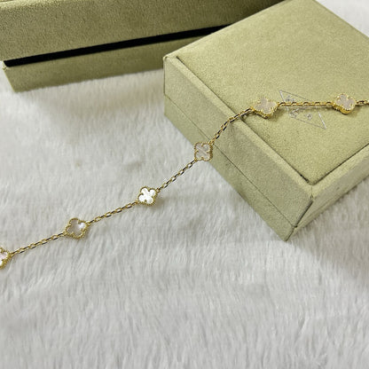 [Violet JW]CLOVER 6 MOTIF WHITE MOP BRACELET