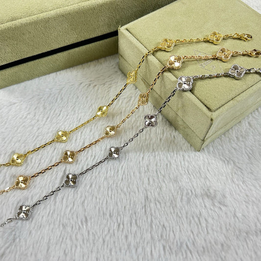 [Violet JW]CLOVER 6 MOTIF DIAMOND BRACELET
