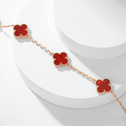 [Violet JW]CLOVER 10 MOTIFS CARNELIAN NECKLACE