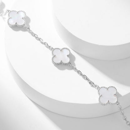 [Violet JW]CLOVER 10 MOTIFS WHITE MOTHER OF PEARL NECKLACE