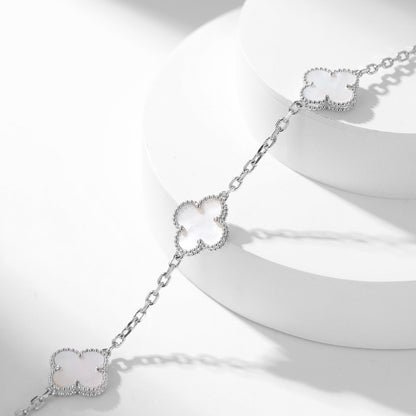 [Violet JW]CLOVER 10 MOTIFS WHITE MOTHER OF PEARL NECKLACE