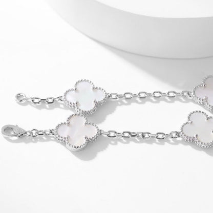 [Violet JW]CLOVER 10 MOTIFS WHITE MOTHER OF PEARL NECKLACE