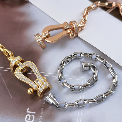 [Violet JW]FORCE LARGE HORSESHOE CLASP  METAL BRACELET