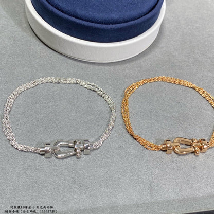 [Violet JW]FORCE SMALL HORSESHOE  DIAMOND CHAIN ROPE BRACELET