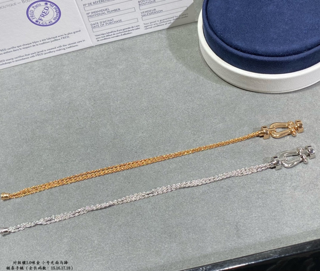 [Violet JW]FORCE SMALL HORSESHOE  DIAMOND CHAIN ROPE BRACELET
