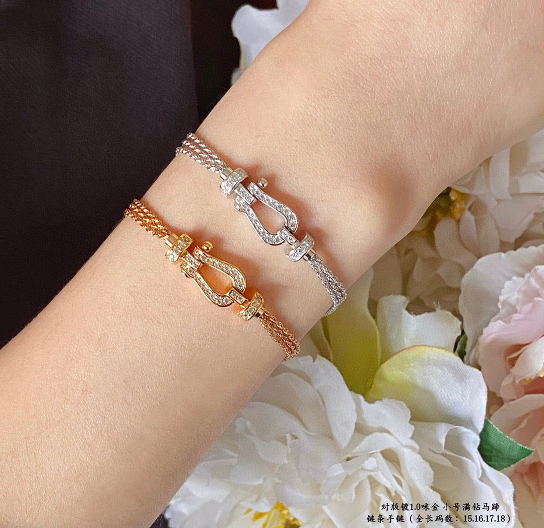 [Violet JW]FORCE SMALL HORSESHOE  DIAMOND CHAIN ROPE BRACELET