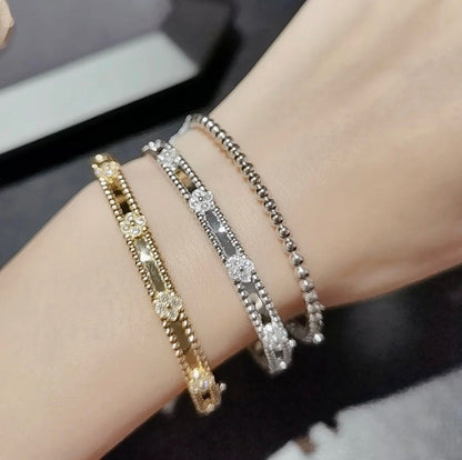 [Violet JW]CLOVER BRACELET 4MM DIAMONDS