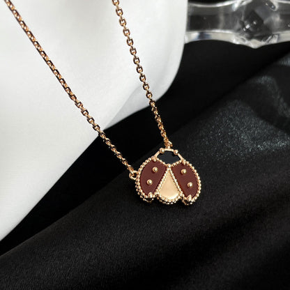 [Violet JW]LUCKY  CARNELIANS LADYBUG NECKLACE