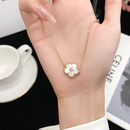 [Violet JW]LUCKY  WHITE MOP  PLUM BLOSSOM NECKLACE