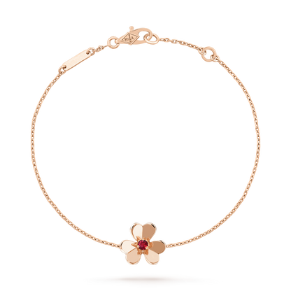 [Violet JW]FRIVOLE GOLD FLOWER PINK MALACHITE BRACELET