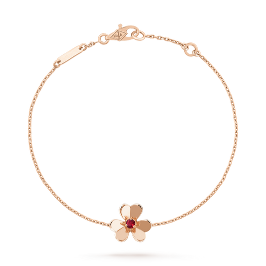 [Violet JW]FRIVOLE GOLD FLOWER PINK MALACHITE BRACELET